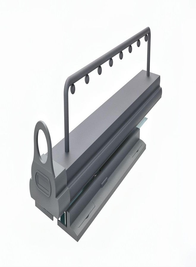 DBR Metal, Fabric Wardrobe Pull Out Soft Closing Trousers Rack Pants Hanger Bar Clothes Organizers for Closet, 1, Grey - Image 3